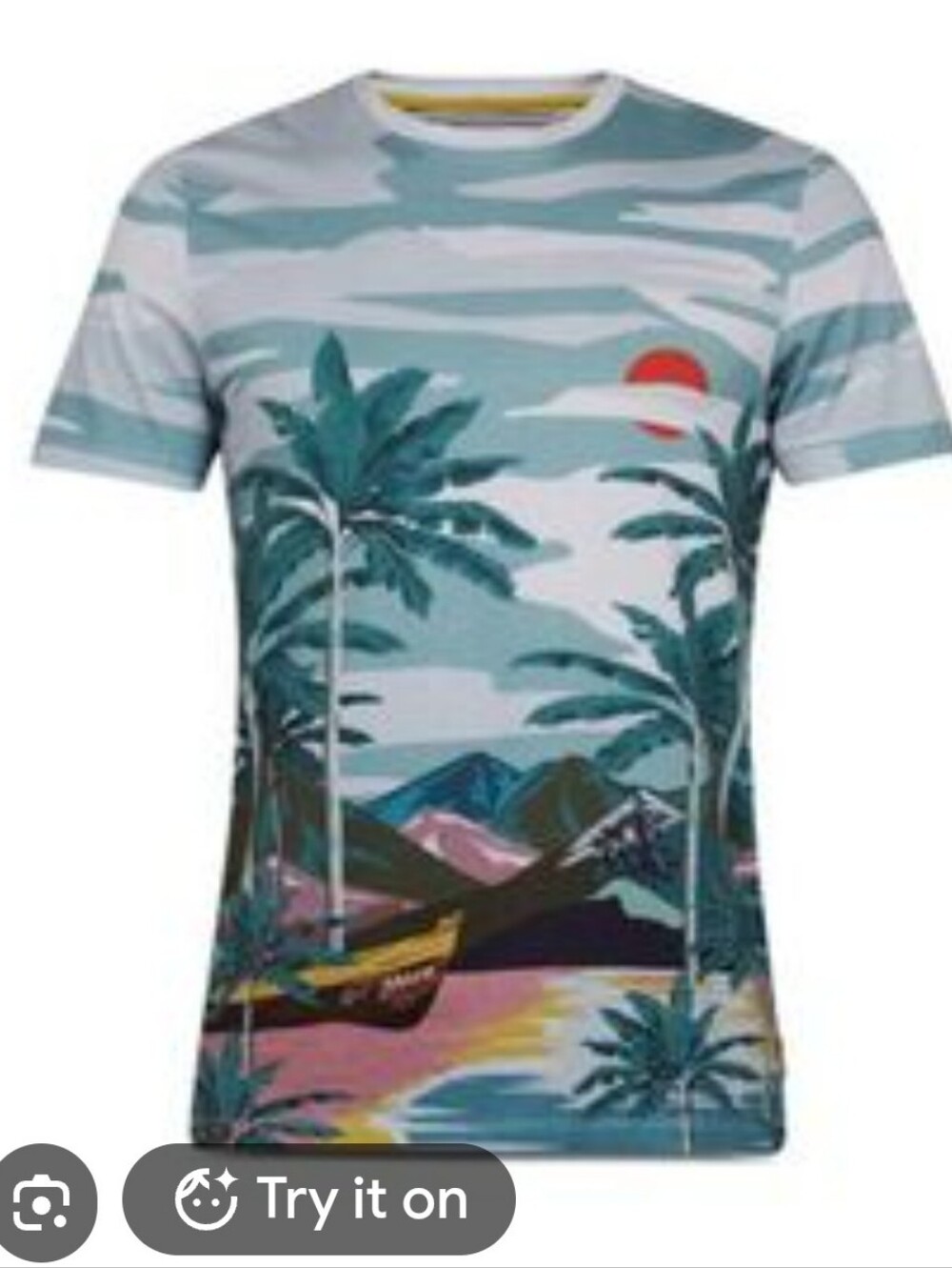 Ted Baker Graphic Print T Shirt Size 4 ( Large )